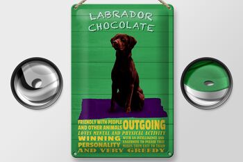 Plaque en étain indiquant 20x30cm Labrador Chocolate Dog 2