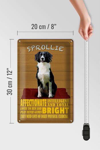 Panneau en étain indiquant 20x30cm Sprollie Dog Intelligent Loyal 4