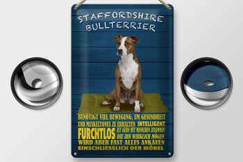 Plaque en tôle chien 20x30cm Staffordshire Bull Terrier 2
