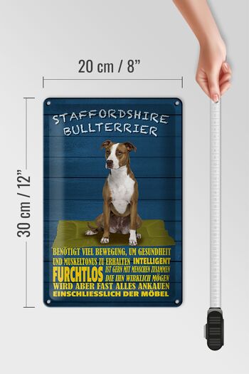 Plaque en tôle chien 20x30cm Staffordshire Bull Terrier 4