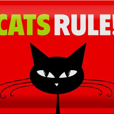 Blechschild Spruch 30x20cm Cats rule Katze