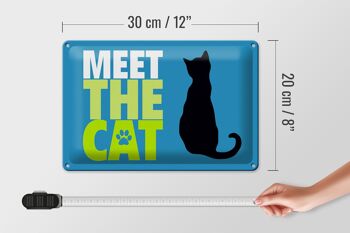 Plaque en métal pour les amoureux des chats, 30x20cm, rencontrez le chat 4