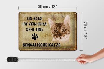 Plaque en tôle disant Chat du Bengale 30x20cm 4