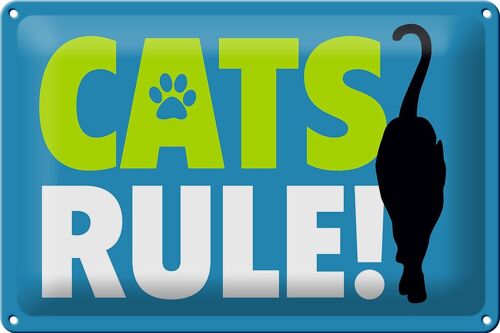 Blechschild Katzenliebhaber 30x20cm cats rule Katze