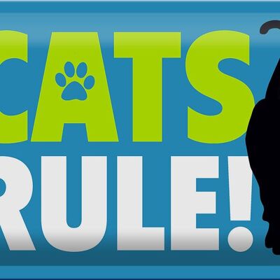 Blechschild Katzenliebhaber 30x20cm cats rule Katze