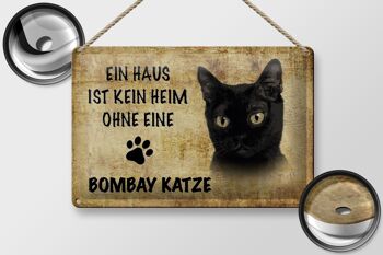 Plaque en tôle 30x20cm Chat Bombay sans maison 2