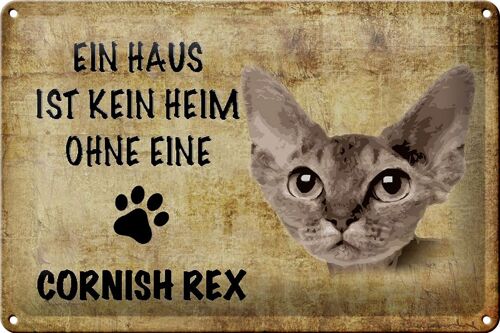 Blechschild Spruch 30x20cm Cornish Rex Katze