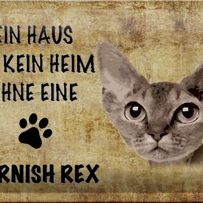 Letrero de chapa que dice gato Cornish Rex 30x20cm