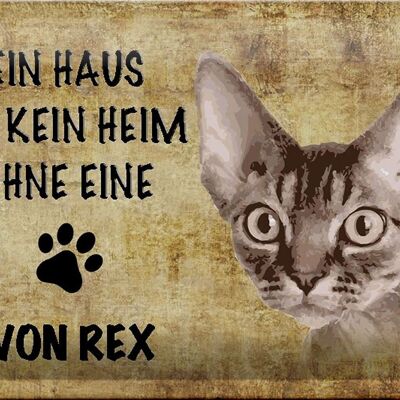 Blechschild Spruch 30x20cm Devon Rex Katze ohne kein Heim
