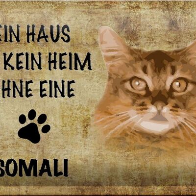 Blechschild Spruch 30x20cm Somali Katze ohne kein Heim