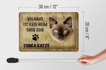 Plaque en tôle 30x20cm Chat Tonka sans maison 4