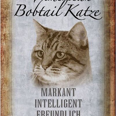 Blechschild Spruch 20x30cm American Bobtail Katze