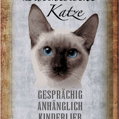 Blechschild Spruch 20x30cm balinesische Katze