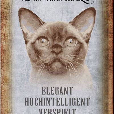 Blechschild Spruch 20x30cm Burmakatze Katze