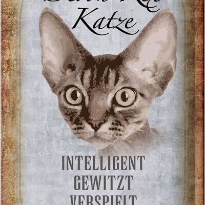 Blechschild Spruch 20x30cm Devon Rex Katze intelligent