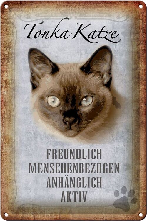 Blechschild Spruch 20x30cm Tonka Katze Wanddeko