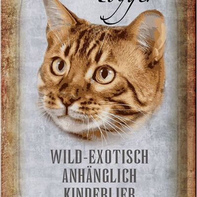 Blechschild Spruch 20x30cm Toyger Katze Wandbild