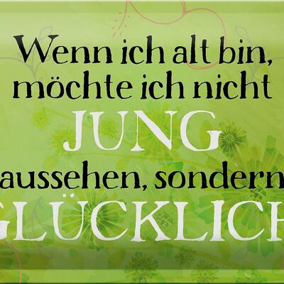 Blechschild Spruch 30x20cm wenn alt möchte jung