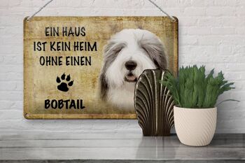 Plaque en tôle Bobtail 30x20cm La maison n'est pas une maison sans elle 3