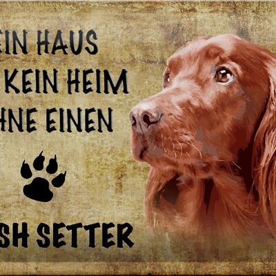 Blechschild Irish Setter 30x20cm Haus ist kein Heim ohne