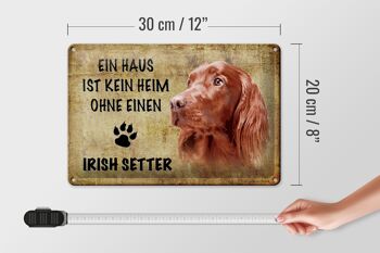 Plaque en étain Setter irlandais 30x20cm, la maison n'est pas une maison sans elle 4