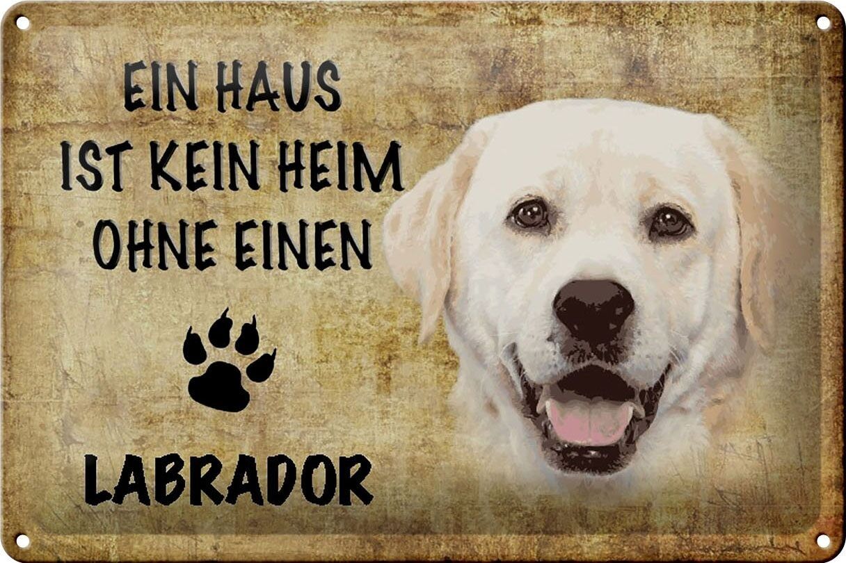 Blechschild Labrador 30x20cm Haus ist kein Heim ohne