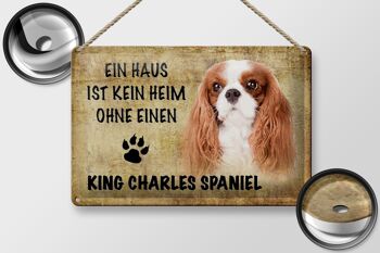 Plaque en tôle King Charles Spaniel 30x20cm pas de maison sans 2