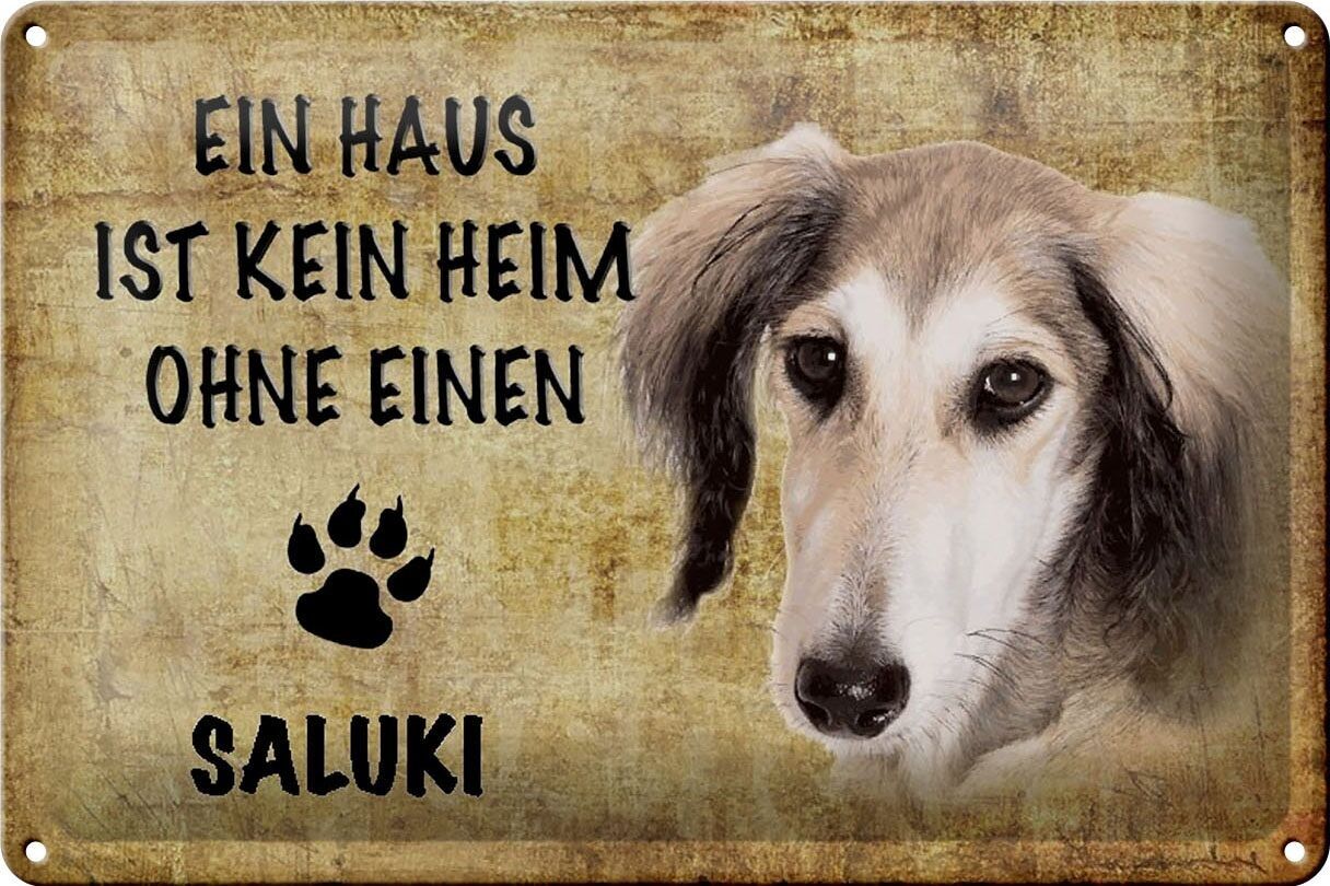 Blechschild Saluki 30x20cm Haus ist kein Heim ohne
