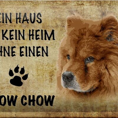 Targa in metallo con scritta "Chow Chow" 30x20 cm, nessuna casa senza cane