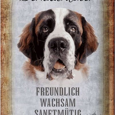 Blechschild Spruch 20x30cm Bernhardiner Hund