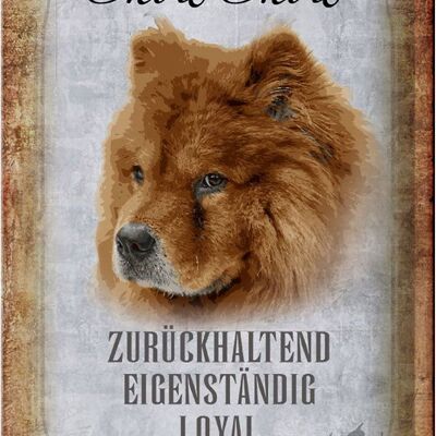 Blechschild Spruch 20x30cm Chow Chow Hund loyal