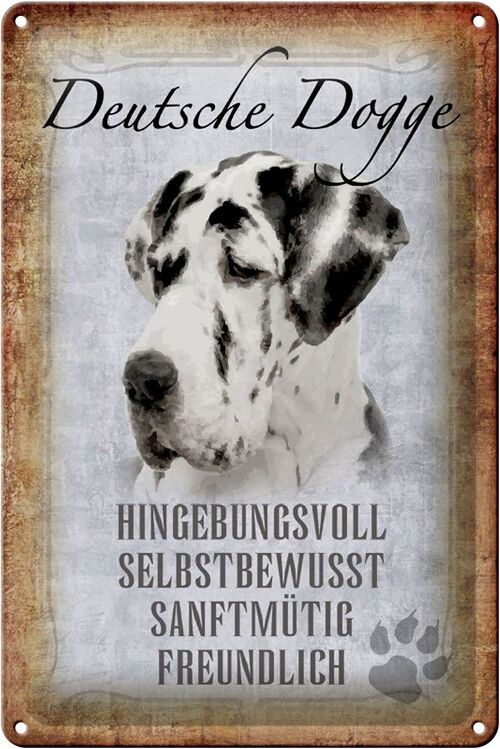 Blechschild Spruch 20x30cm Deutsche Dogge Hund