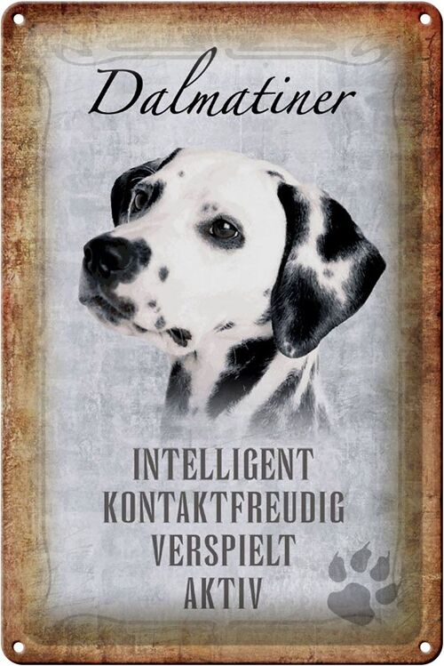 Blechschild Spruch 20x30cm Dalmatiner Hund