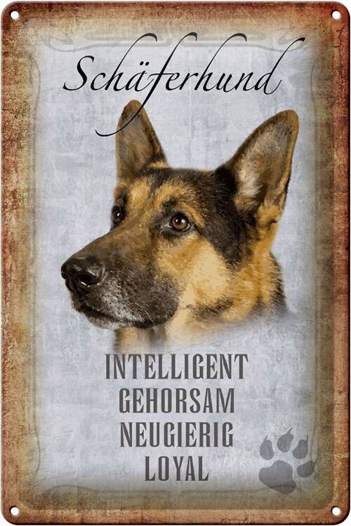 Blechschild Spruch 20x30cm Schäferhund Hund