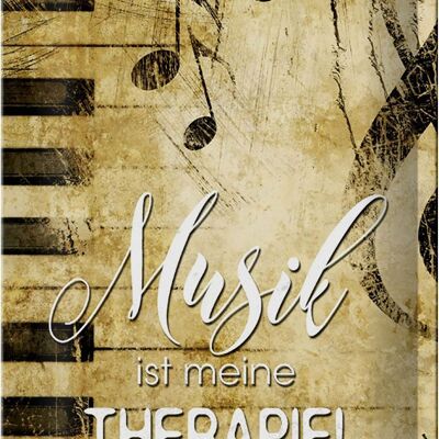 Metal sign retro 20x30cm Music is my therapy