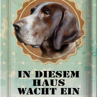 Blechschild Hund 20x30cm in diesem Haus wacht ein Jagdhund