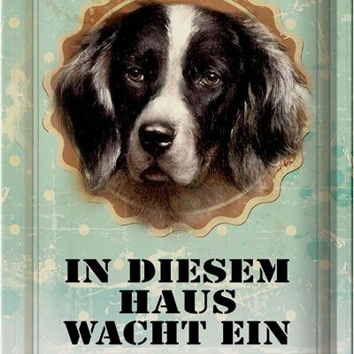 Blechschild Hund 20x30cm in diesem Haus wacht ein Spaniel