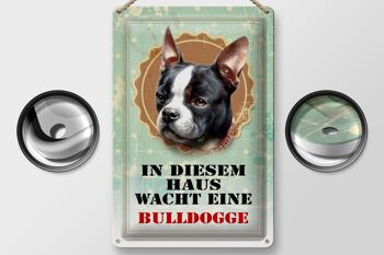 Plaque en tôle chien 20x30cm, gardien de maison, bouledogue 2