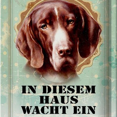 Blechschild Hund 20x30cm in diesem Haus wacht ein Pointer