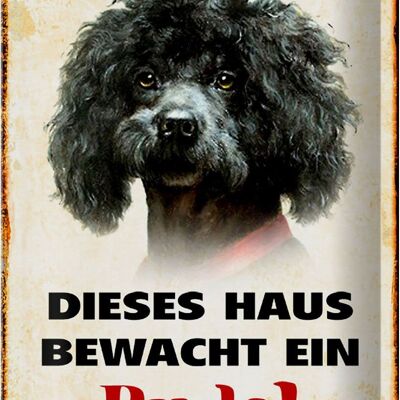 Blechschild Hund 20x30cm dieses Haus bewacht ein Pudel