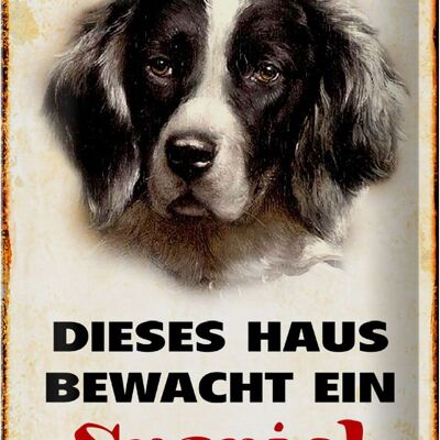 Blechschild Spaniel Spruch 20x30cm dieses Haus bewacht