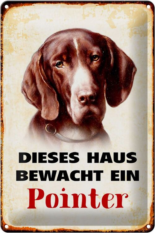 Blechschild Hund 20x30cm dieses Haus bewacht ein Pointer