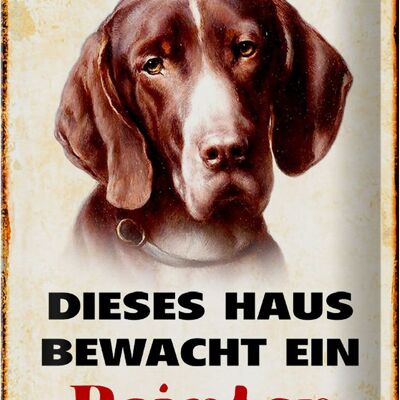 Metal sign dog 20x30cm this house is guarded by a pointer