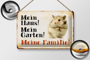 Plaque en tôle hamster 30x20cm ma maison mon jardin famille 2