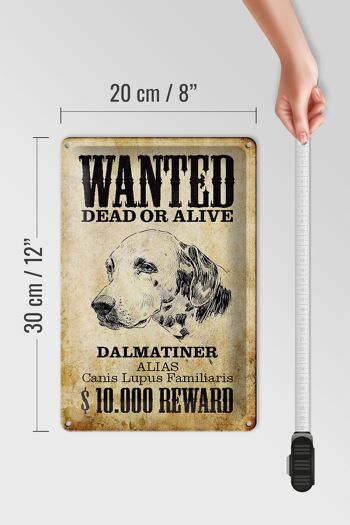 Plaque en tôle chien 20x30cm recherché Dalmatien mort 4