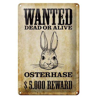Tin sign animals 20x30cm wanted Easter bunny