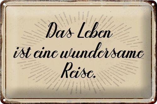 Blechschild Spruch 30x20cm das Leben ist wundersame Reise