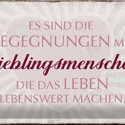 Blechschild Spruch 30x20cm Lieblingsmenschen Leben