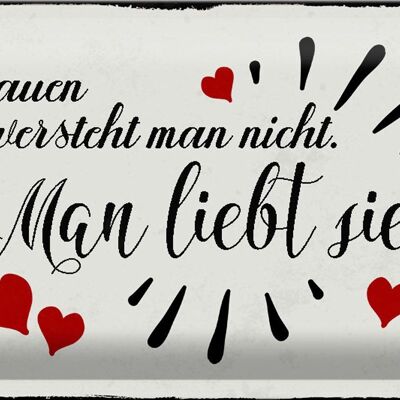 Blechschild Spruch 30x20cm Frauen versteht man nicht man