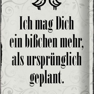 Blechschild Spruch 20x30cm ich mag dich ein bißchen mehr